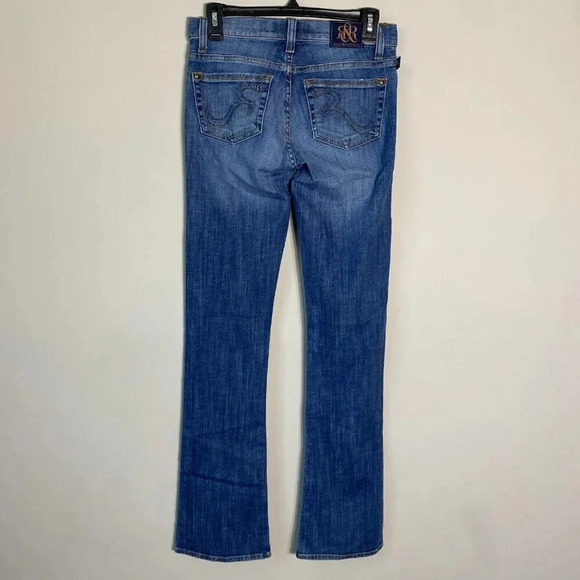 Rock & Republic Kasandra Studded Bootcut Denim Blue Jeans Womens Size 4 Low Rise - Picture 9 of 15